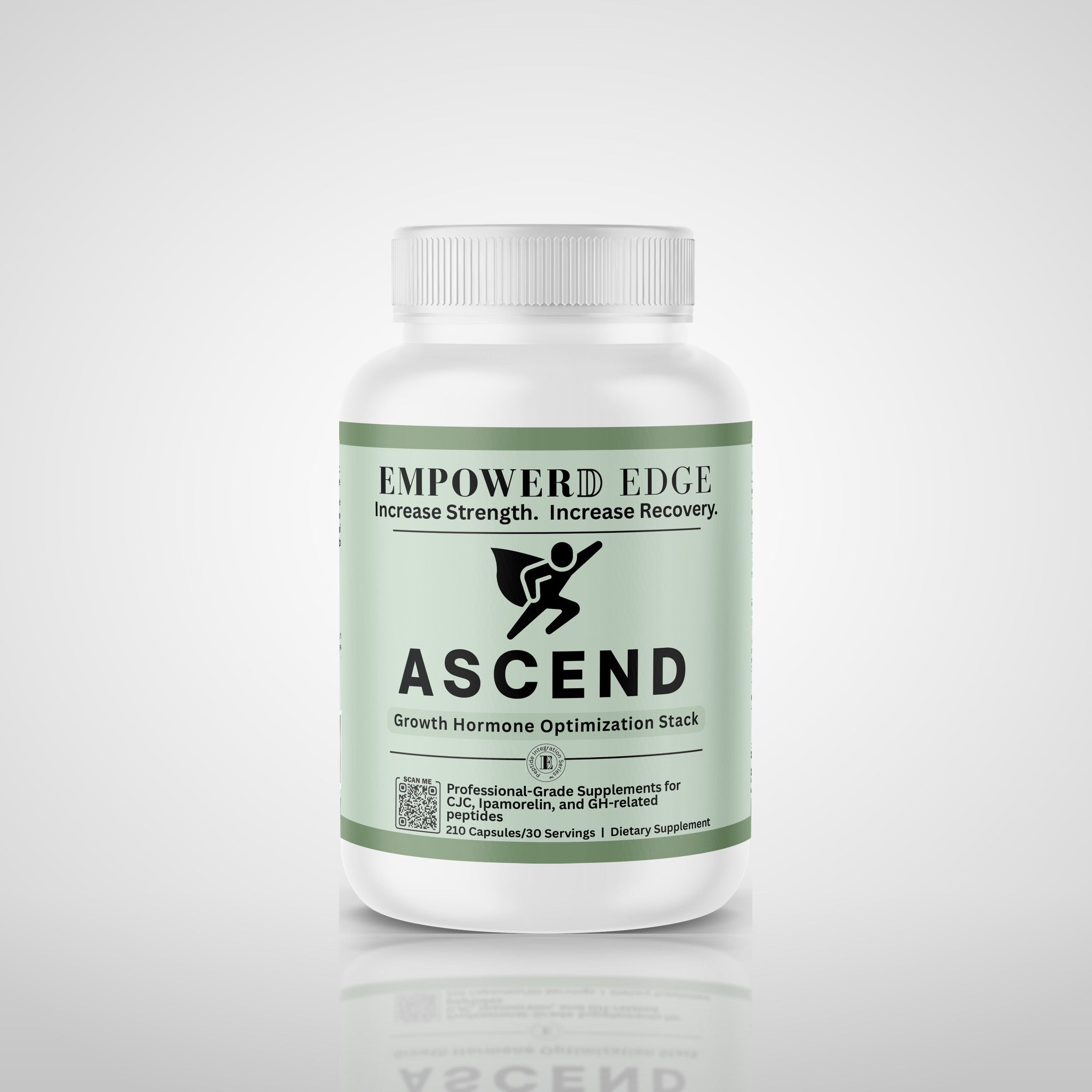 ASCEND bottle on deep navy studio background