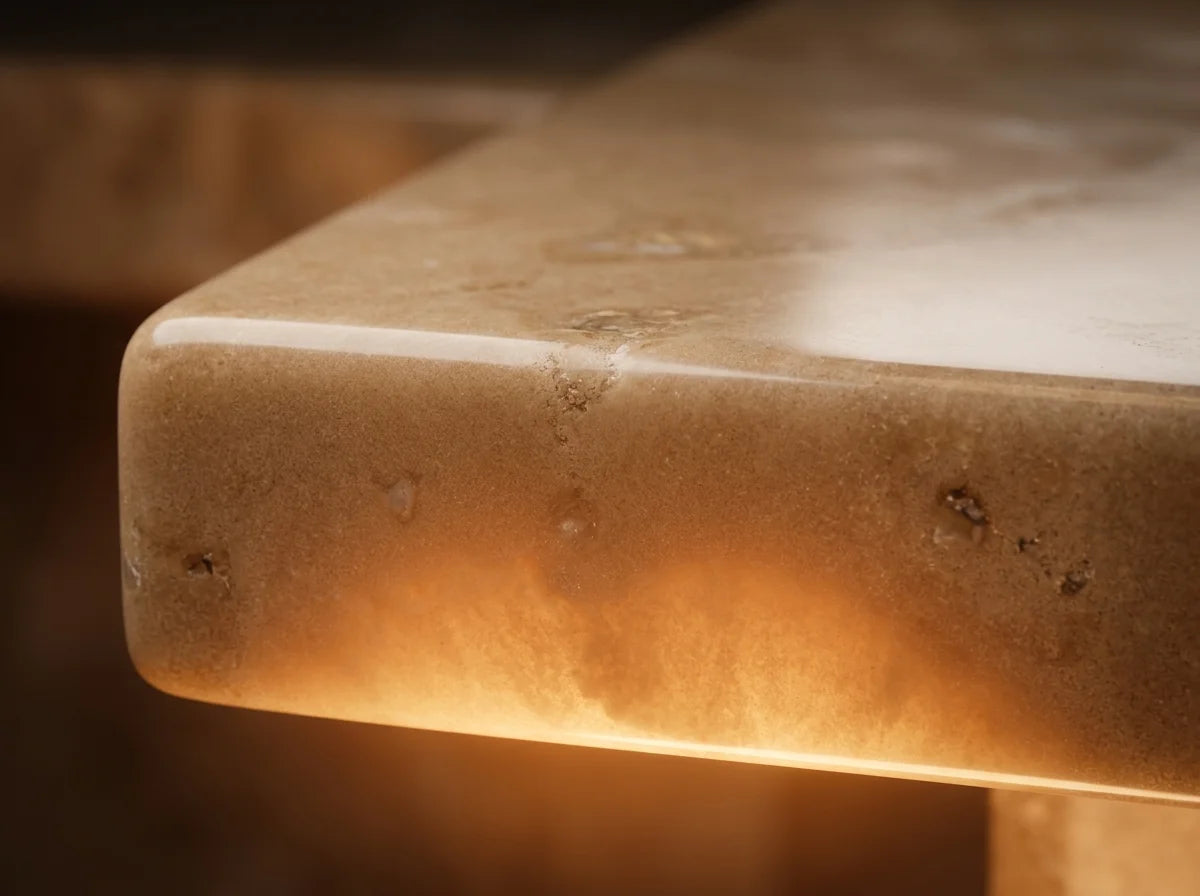 Seamlessly restored bedrock foundation representing cellular collagen synthesis