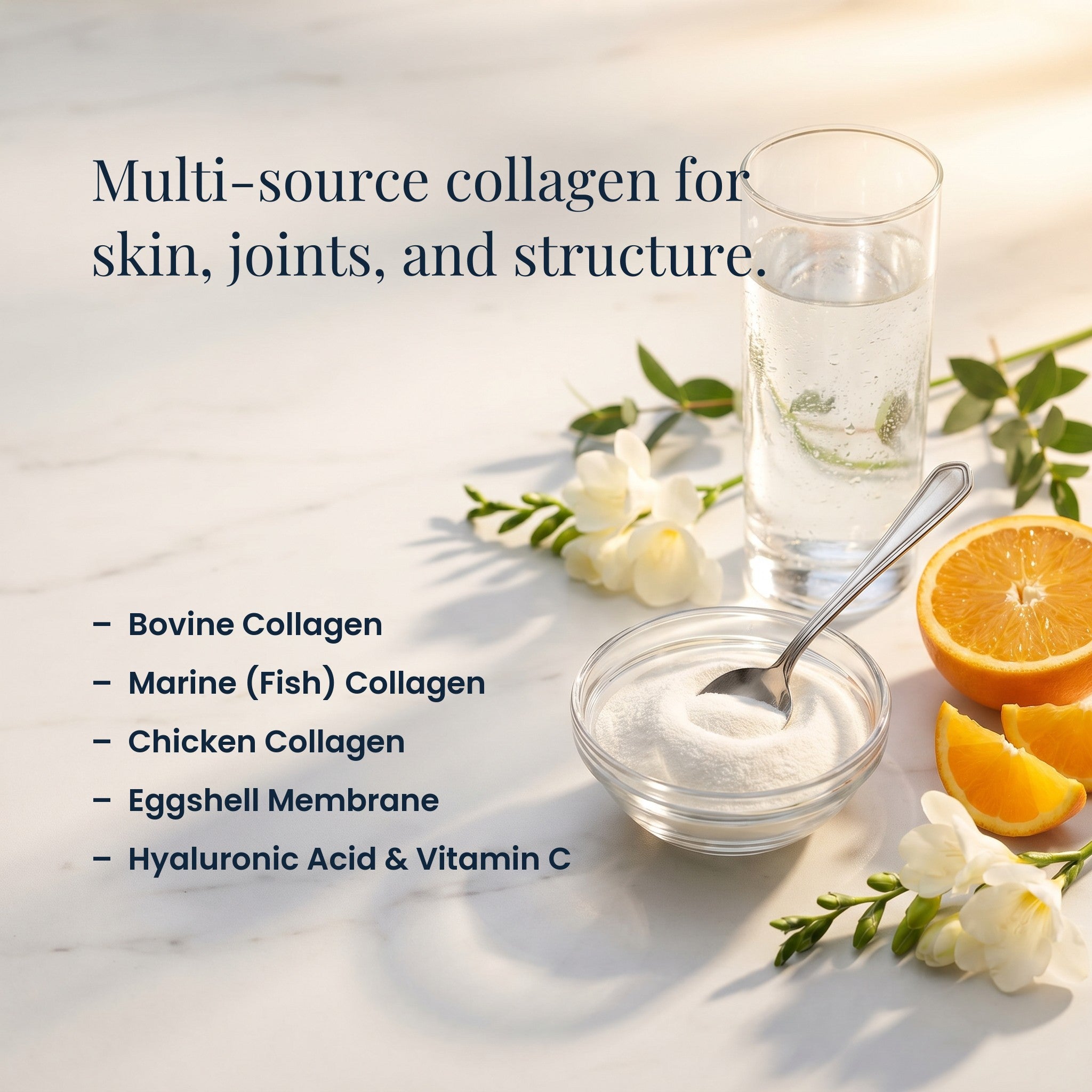 Multi-source collagen for skin, joints, and structure