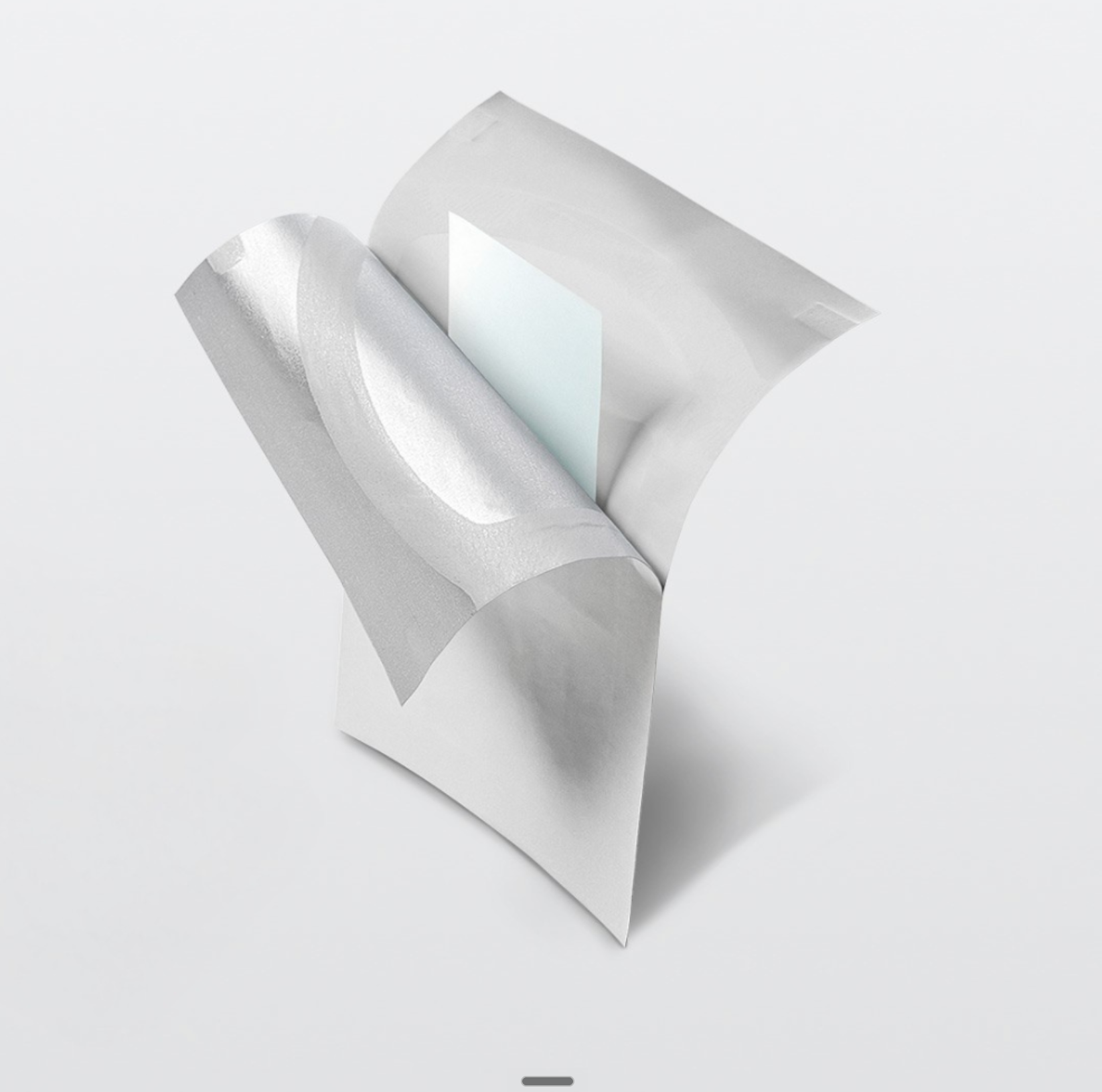 InstaMed oral dissolving strip, foil pouch peeled open