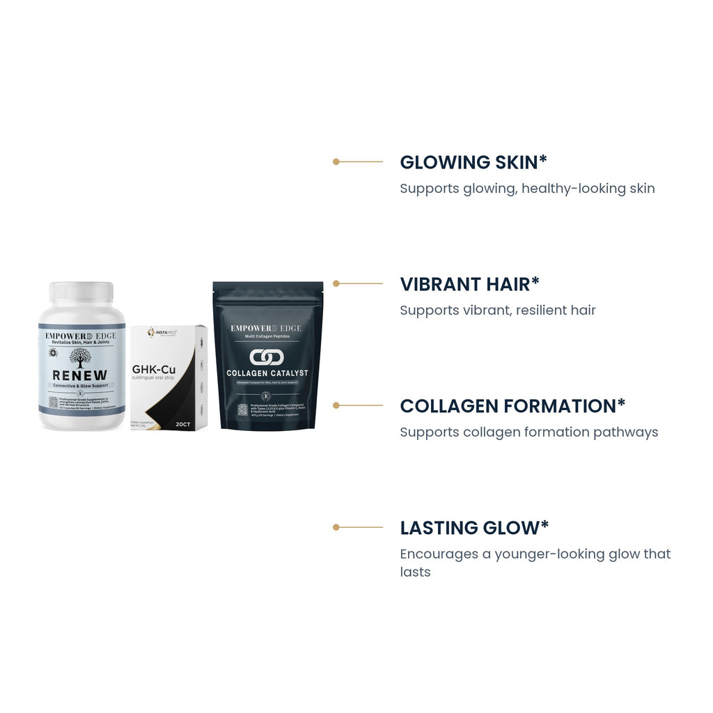 Edge Beauty key benefits: glowing skin, vibrant hair, collagen formation, lasting glow