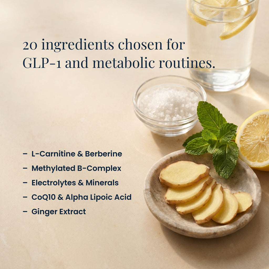 20 ingredients chosen for GLP-1 and metabolic routines